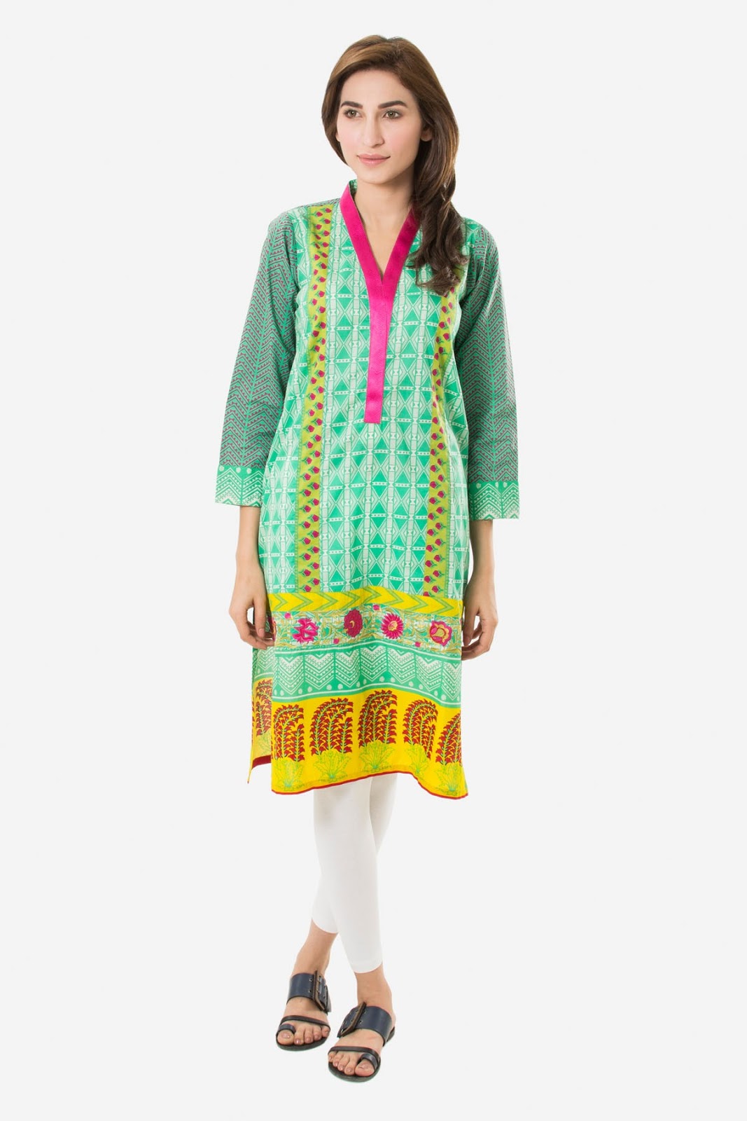 Khaadi Eastern Pret Collection 2015 Embroidered Kurta WKPE15007GREEN