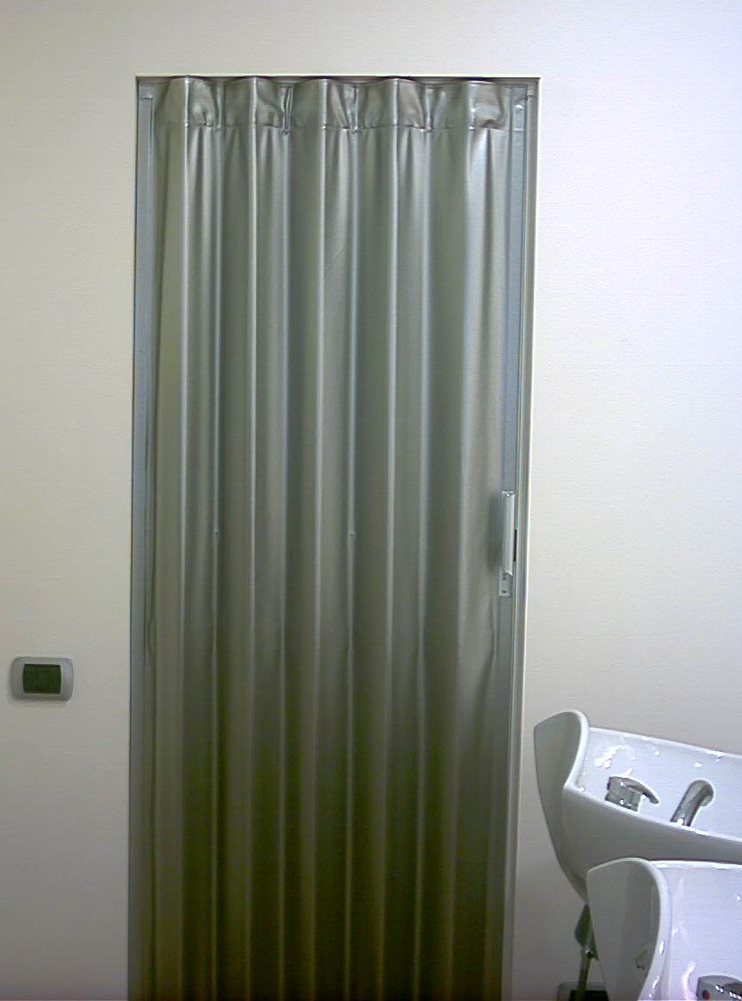 Shiny Silver Folding Door