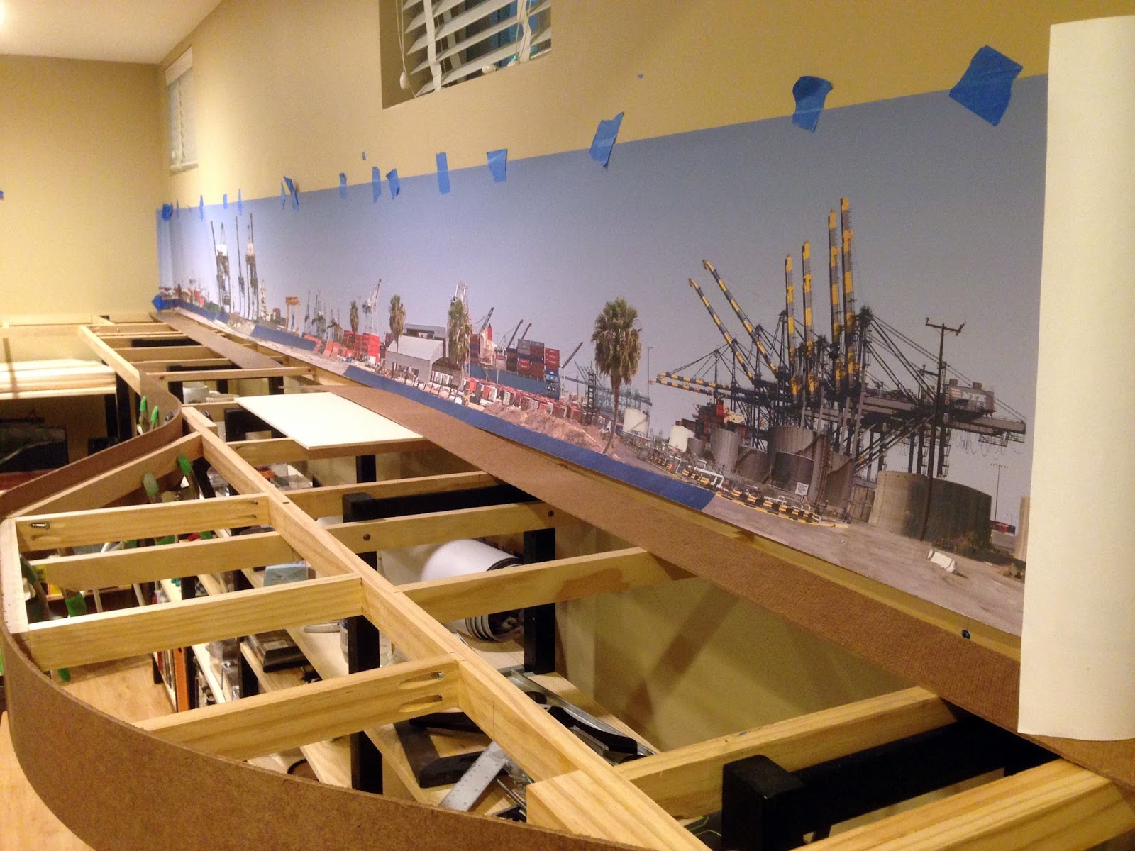 USMRR Aquia Line and other Model Railroad Adventures The Backdrops are Up