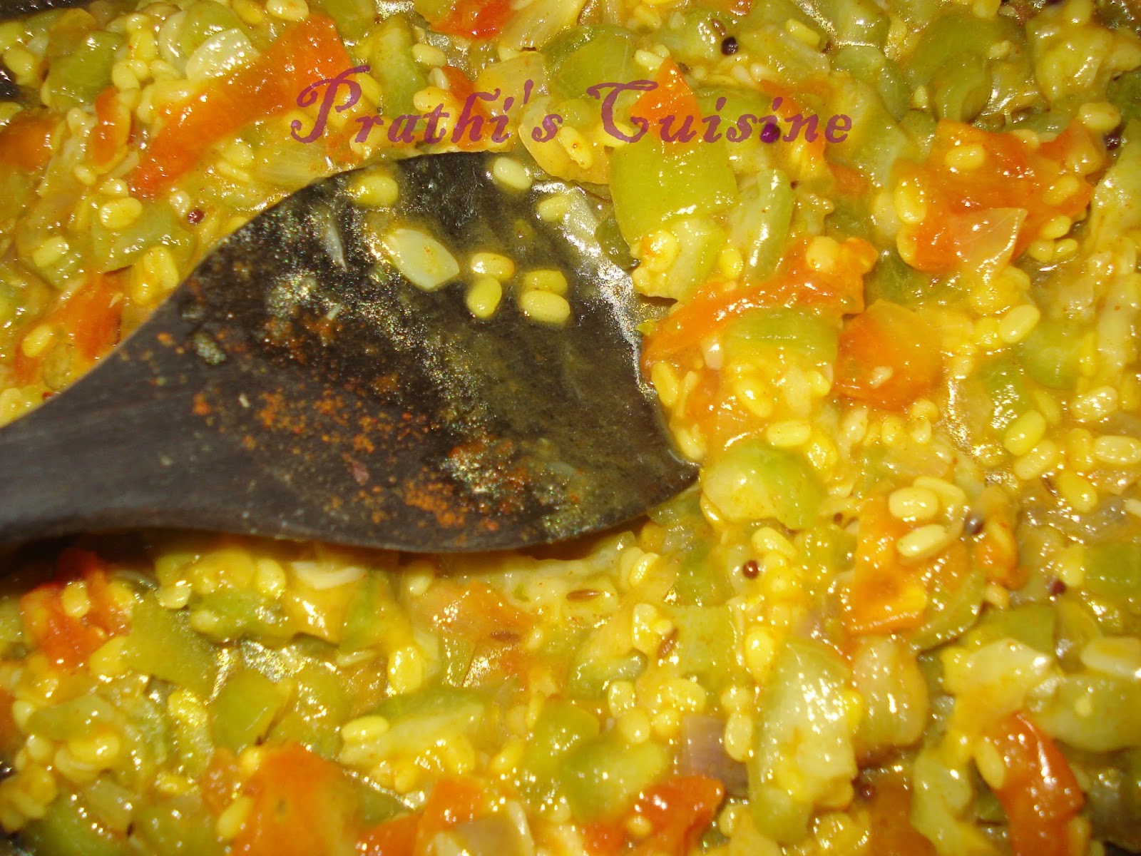 BEERAKAYA PESARAPAPPU / RIDGE GUARD GREEN GRAMDAL CURRY Prathi's Cuisine