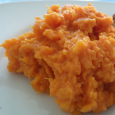 Mashed Sweet Potatoes with Coconut Oil:  Simple mashed sweet potatoes with coconut oil.  That's it and it is delicious.