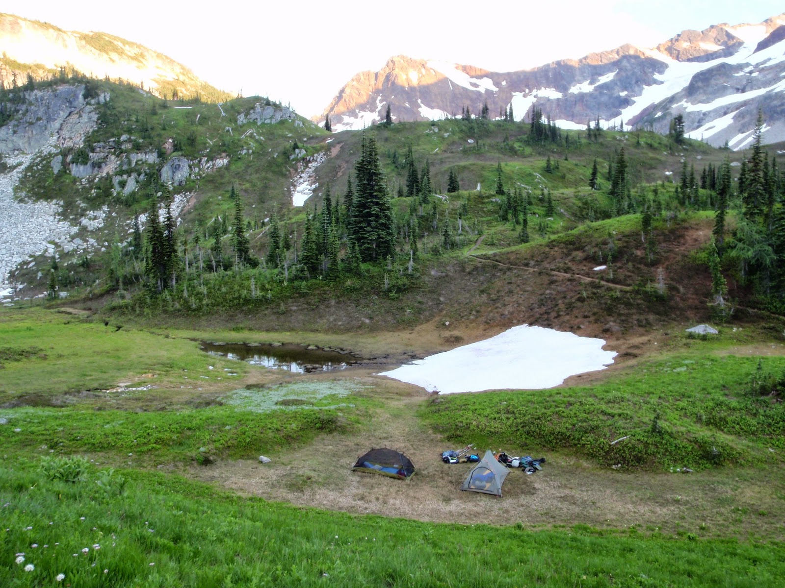 Camp in the Upper Lyman Lakes area. Camp in the Upper Lyman Lakes area @ Glacier Peak Wilderness