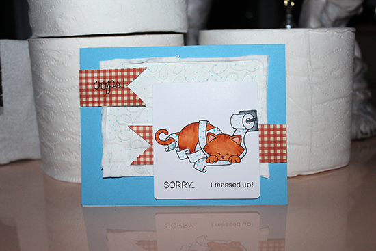 Toilet Paper Cat card by Deb | Naughty Newton Stamp set by Newton's Nook Designs #newtonsnook