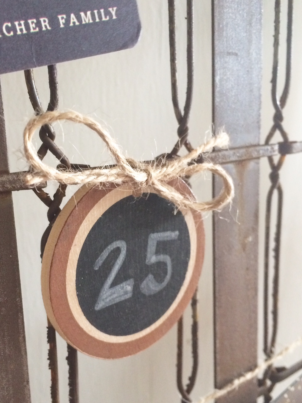 Little Farmstead Vintage Mattress Spring Christmas Card Display