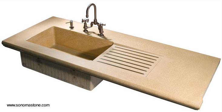 Arquitectura de casas: fregaderos de cocina de concreto