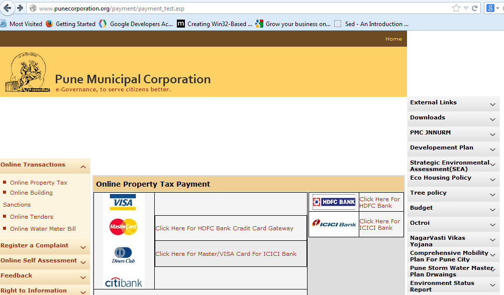 Information on Water Bill Status and Payment online Pune Water bill