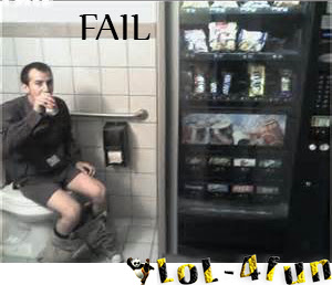 Funny automatic sale machine in toilet