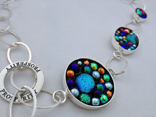 Micro Mosaic Jewelry made using Dichroic Glass and No Days Groutless