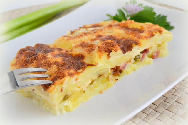 milhoja de patatas gratinadas