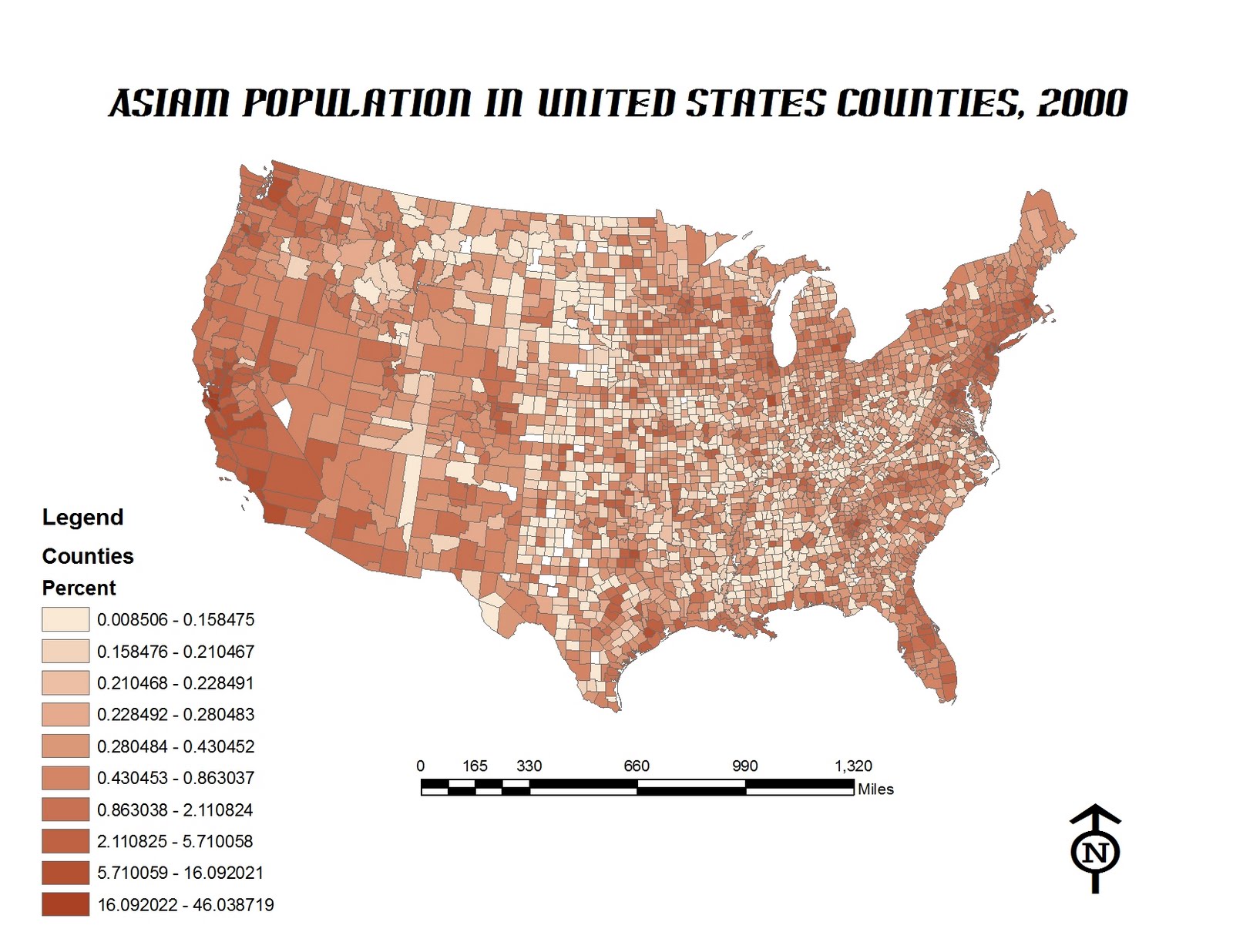 the distribution of the asian population in the united states can be seen in the figure above the data is sorted by the percent asian per county the distribution of the asian population in the united states can be seen in the figure above the data is sorted by the percent asian per county