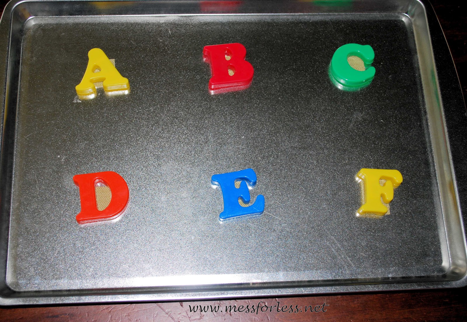 Fun with Letters and a Cookie Tray Mess For Less