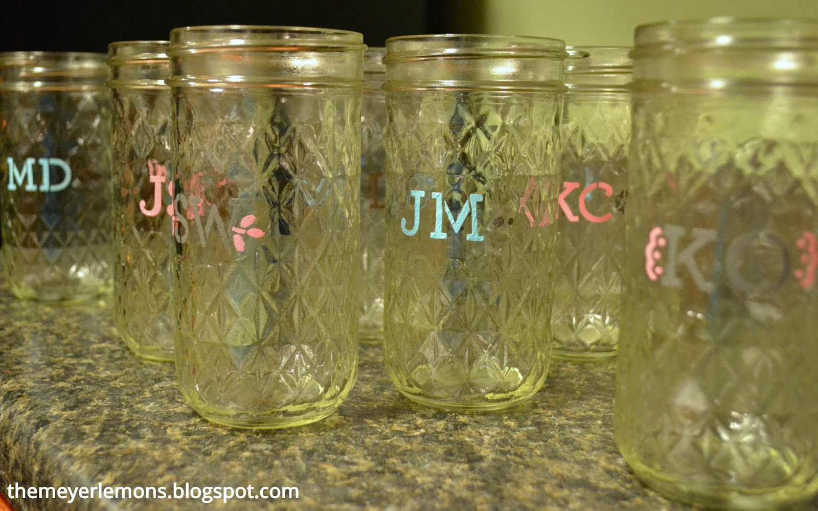 the meyer lemons Personalized mason jar glass DIY