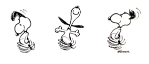Snoopy doing a happy dance