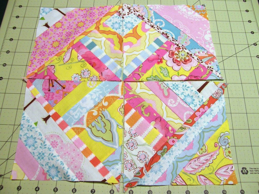 The Woman on the Hill Easy Strip Diamond Quilt Block