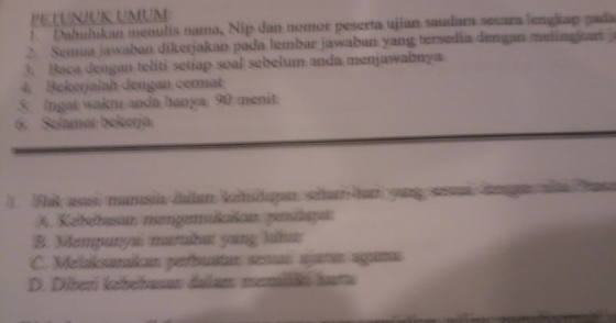 Soal Ujian Dinas Penyesuaian Ijazah 2013