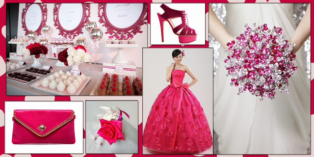 all pink wedding