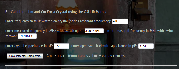 my motional L and C measures plus C0: my motional L and C measures plus C0: