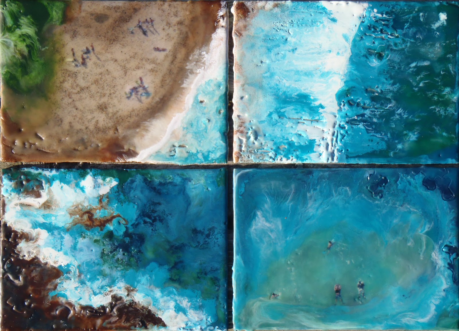 Daina Scarola, Ocean Art Studio Over Makapu'u encaustic mixed media series