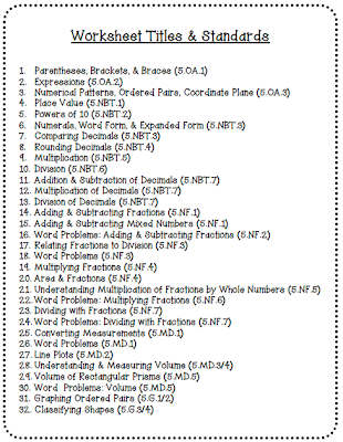 Worksheets 5th Grade Common Core Worksheets september 2013 these worksheets cover all of the 5th grade common core standards while they do pair well with my interactive notebook pages are als
