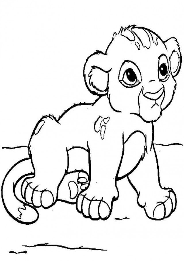 Kids Page: - Baby Lion Cub For Kids 139274 Coloring Pages