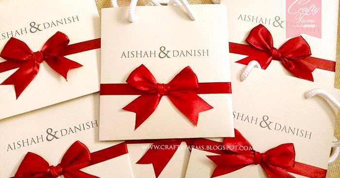 Wedding Card Malaysia Crafty Farms Handmade : Modern Red Bow Paper ...