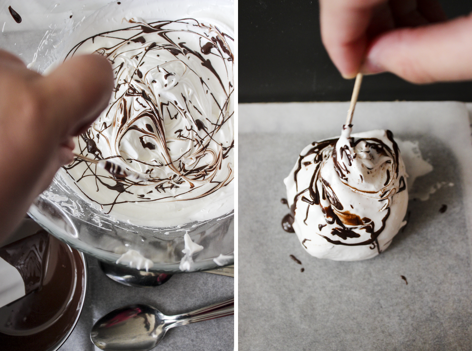 Meringues au Tourbillon de Chocolat
