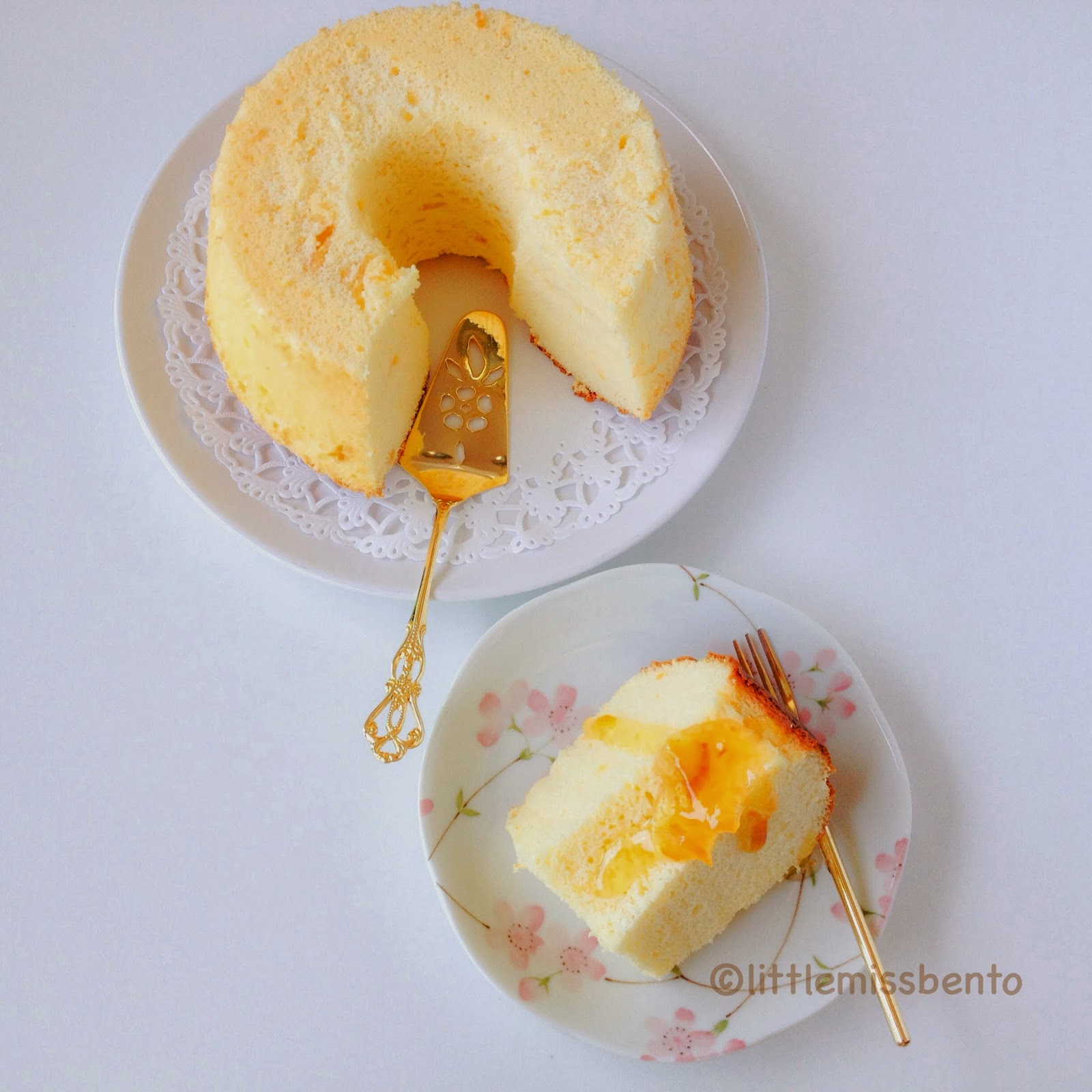 Homemade Yuzu Chiffon Cake 自家製ゆずケーキ Little Miss Bento