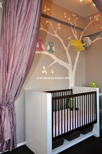 Dormitorios de bebé en morado y gris - Ideas para decorar dormitorios