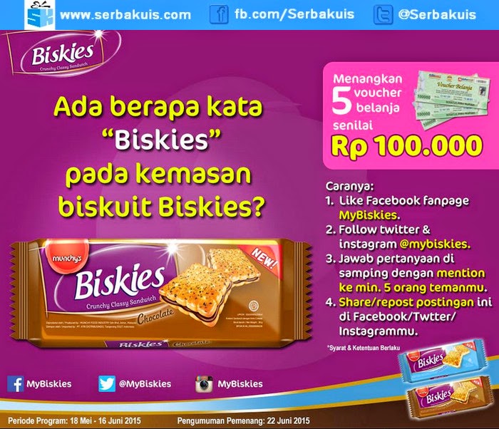 Kuis Facebook Biskies Berhadiah 5 Voucher Belanja 100K Kuis Facebook Biskies Berhadiah 5 Voucher Belanja 100K