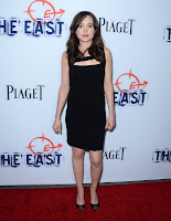 Ellen Page on the red carpet in a black dress