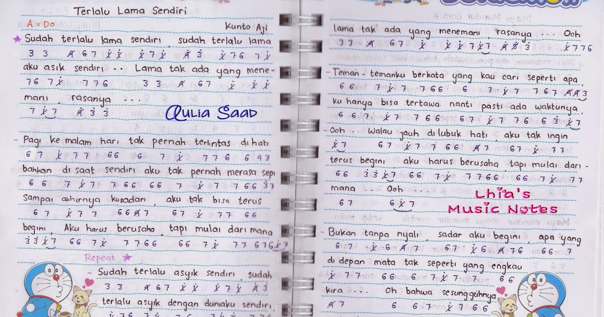 Not Angka Kunto Aji Terlalu Lama Sendiri Aulia S World