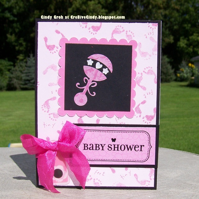 Cre8iveCindy Cricut Rattle Baby Shower Card