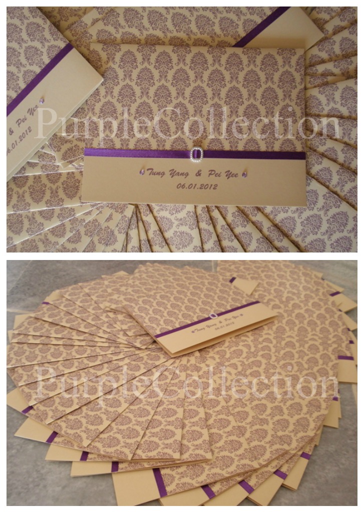 Code G0339 Royal Purple Wedding Photo Cover Card Size 13 x 18cm