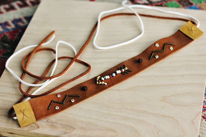 a bit of sunshine leather headband with The Merrythought