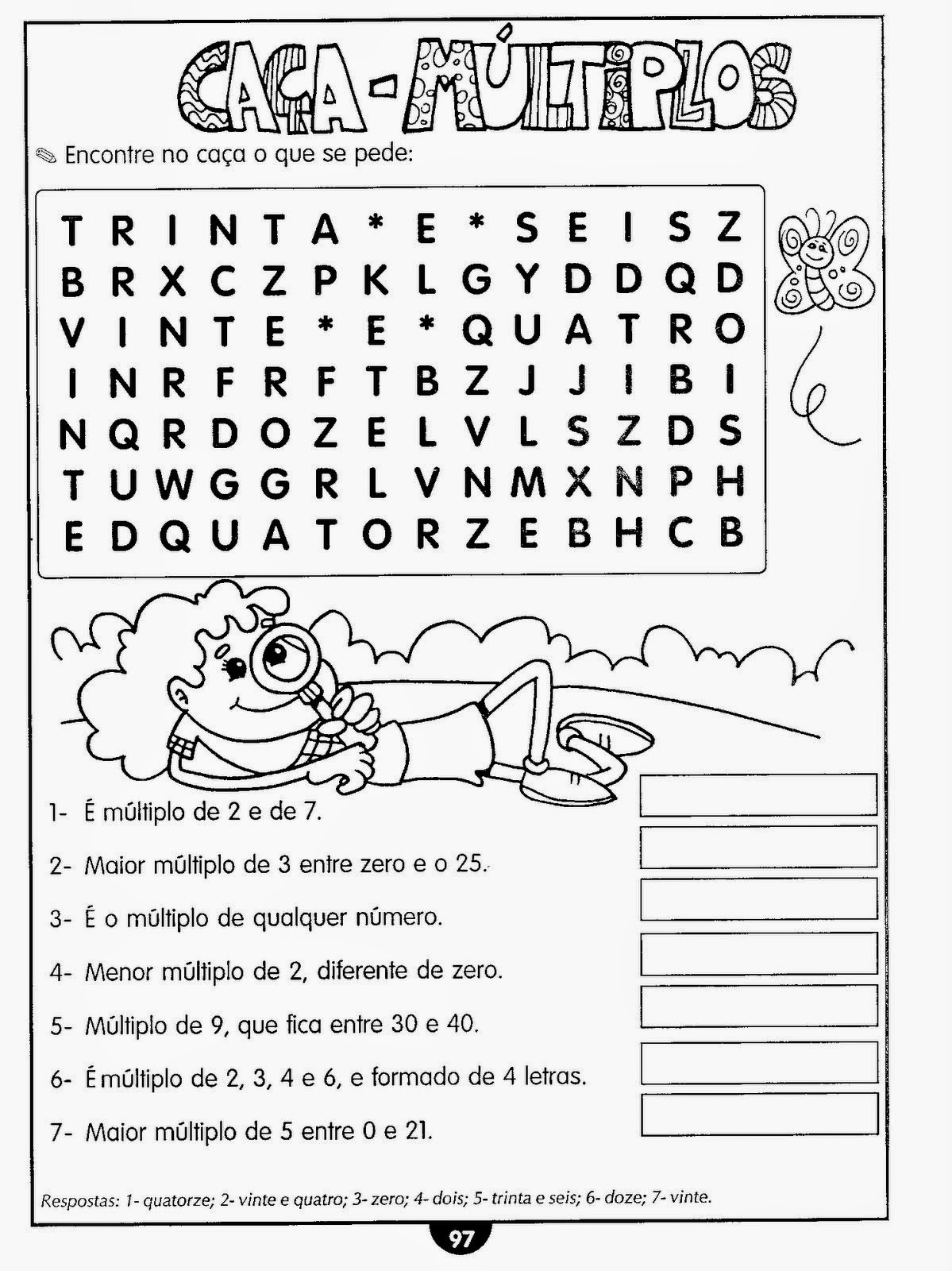 Exercícios de matemática 4 ano para imprimir