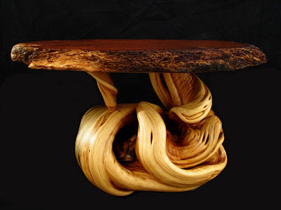 custom juniper coffee table, log, wood, redwood slab