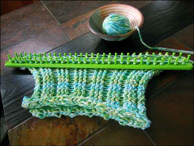 Knitting With Looms: Baby Boy Stroller Blanket - the Beginning