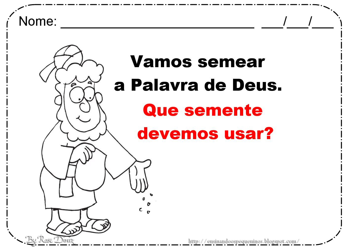 jardim da fé atividades parÁbola do semeador