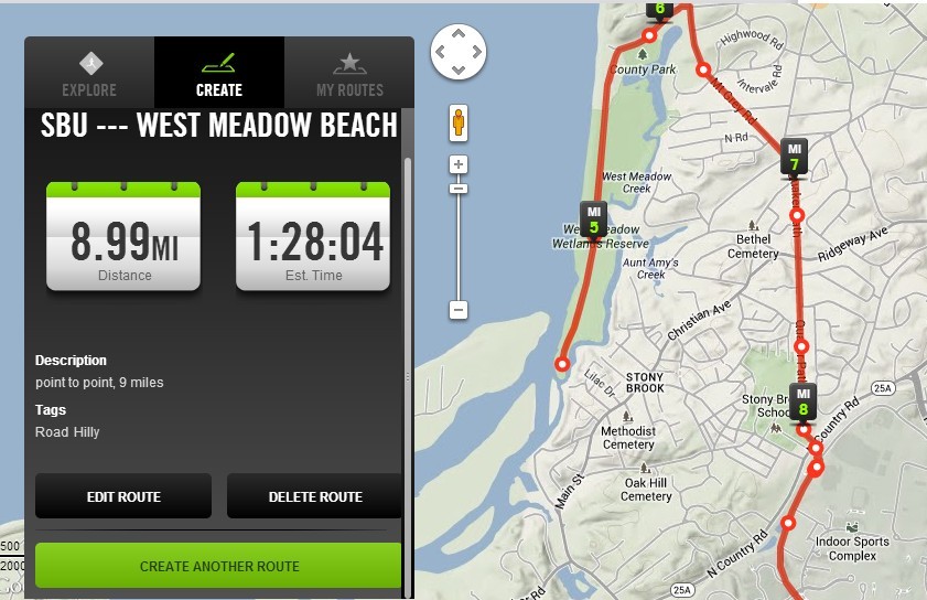 Running Running Routes Near Stony Brook