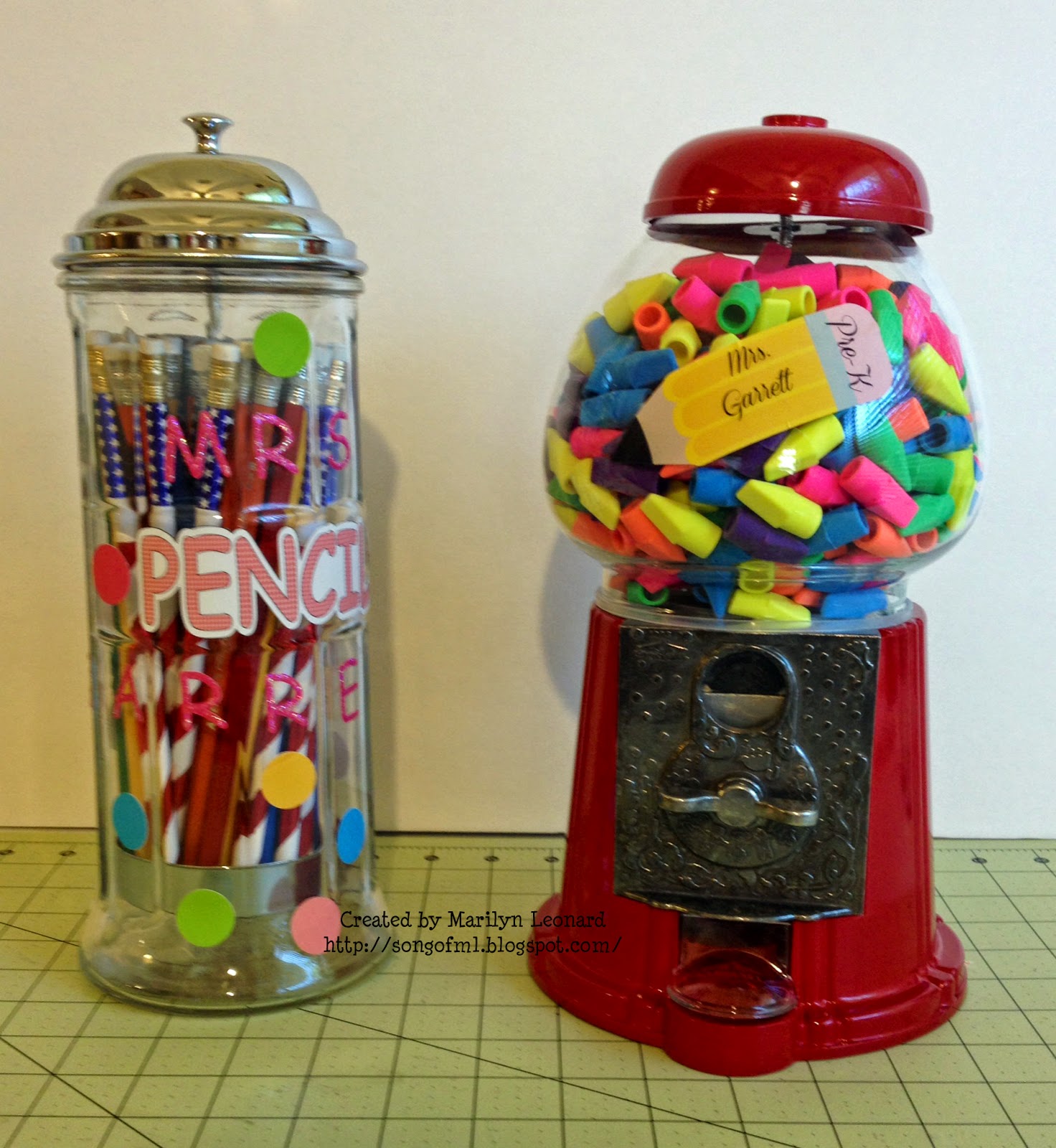  Marilyn's Crafts Gumball Machine Eraser Dispenser