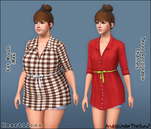 Heartlines ~ Long Shirt Top by Anubis