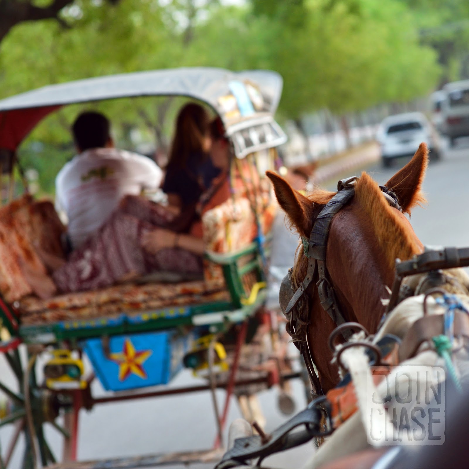 Horse and Cart Ride Riding around Bagan, Myanmar, on a horse and cart.