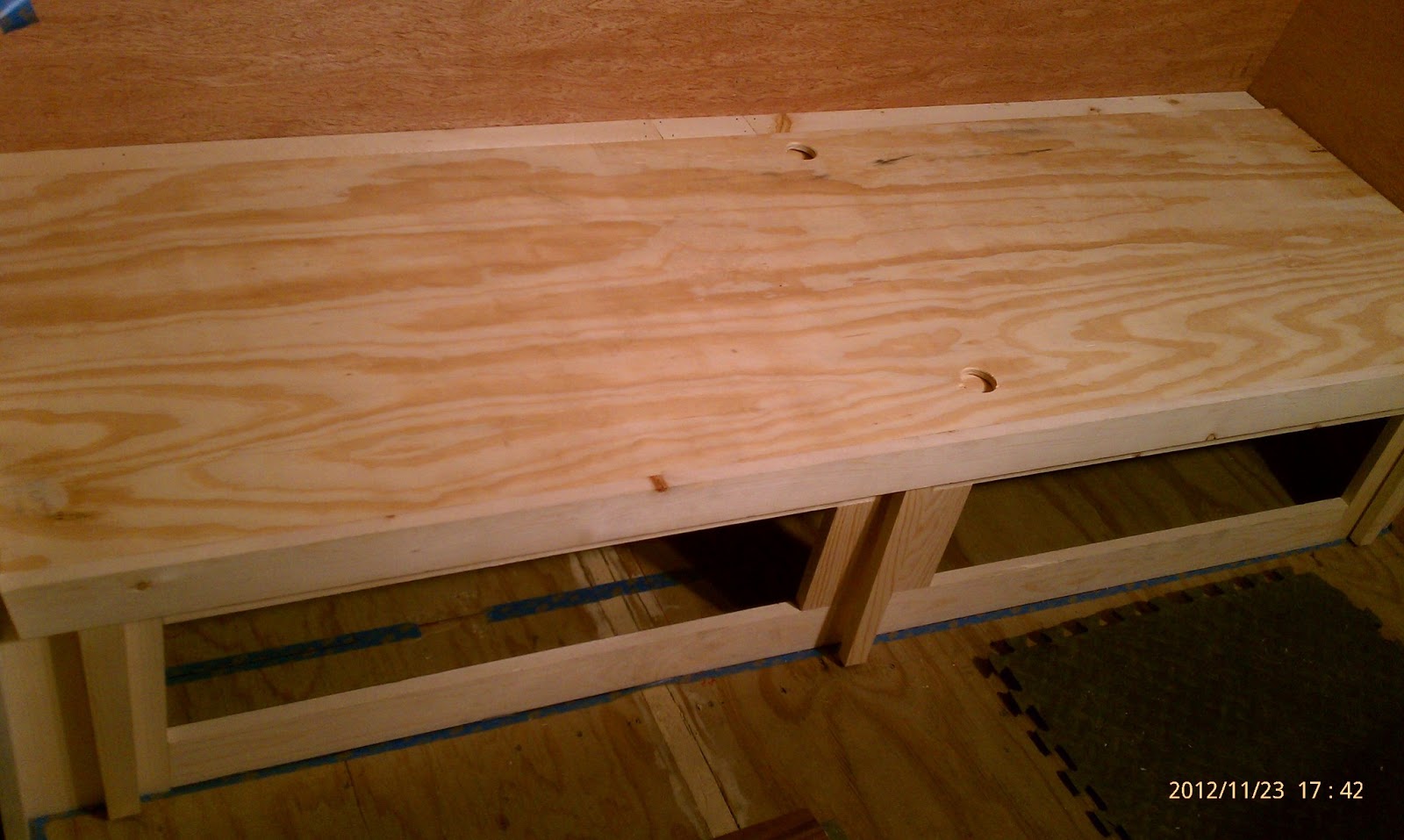 1964 Shasta 16SC Trailer Project Gaucho Bed and Bench.