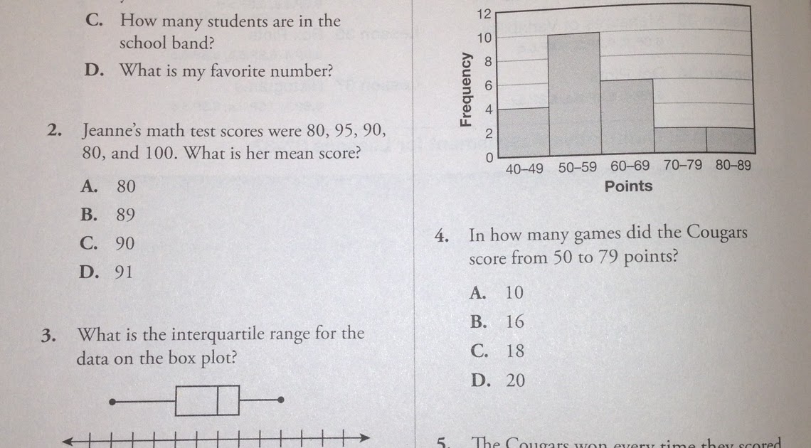 Mrs. White's 6th Grade Math Blog STATISTICS & PROBABILITY PRETEST