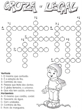 Cruzadinha Sinônimos e Antônimos