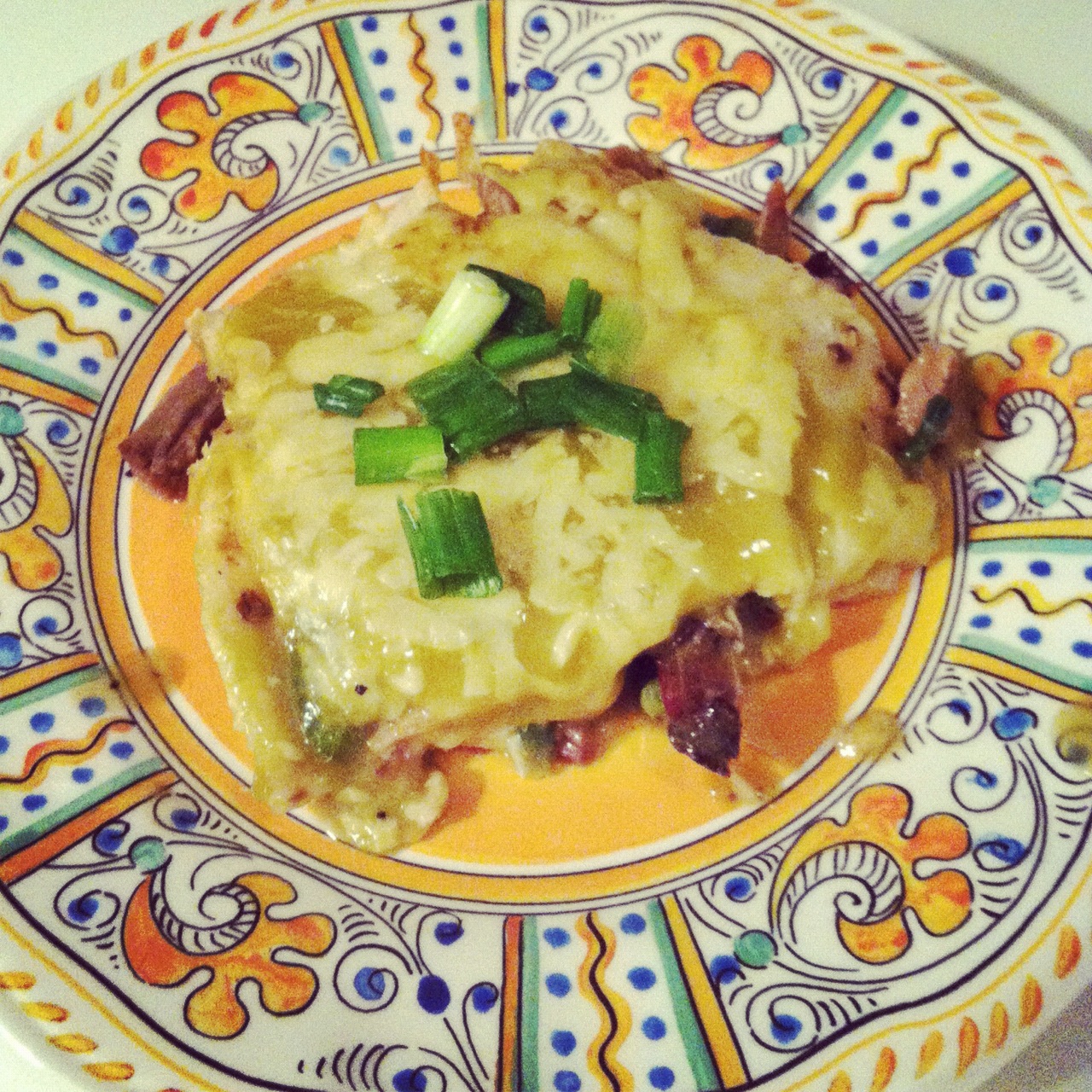 little kitchie green chile brisket enchiladas