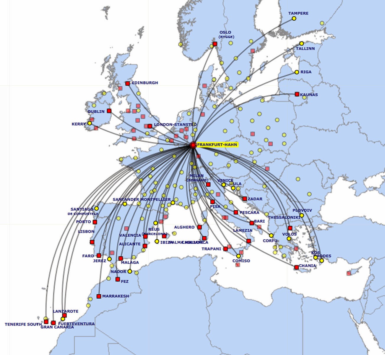 look at all the destinations from our airpor frankfurt hahn too bad many of their schedules never work with ours look at all the destinations from our airpor frankfurt hahn too bad many of their schedules never work with ours