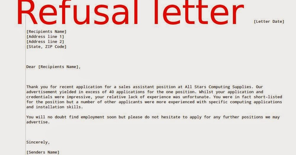 region letter format