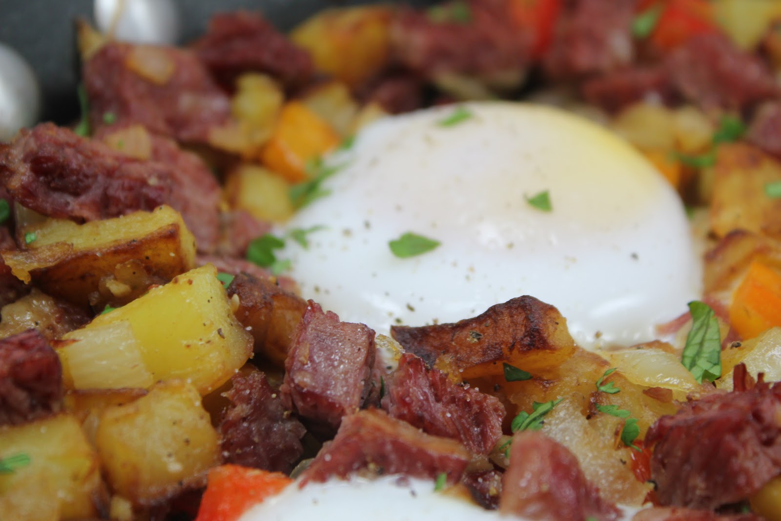 Thyme In Our Kitchen Emeril's OnePot Blogger Party Baked Eggs with