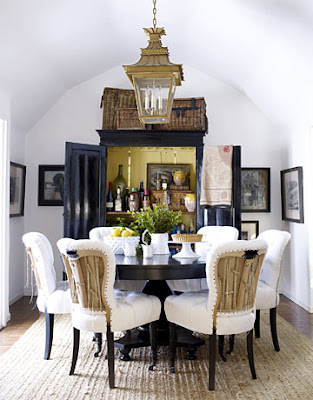 dining room with lots of textures